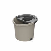 Imagen de Plastiken Fresh cubo escurridor automático con ruedas ecru 8214L