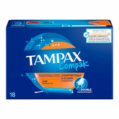 Tampones tampax compak super plus 18 u