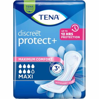 Compresa de incontinencia maxi TENA Discreet, paquete 12 uds
