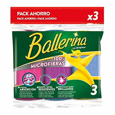 Bayeta microfibra BALLERINA, pack 2+1 ud gratis 3 u