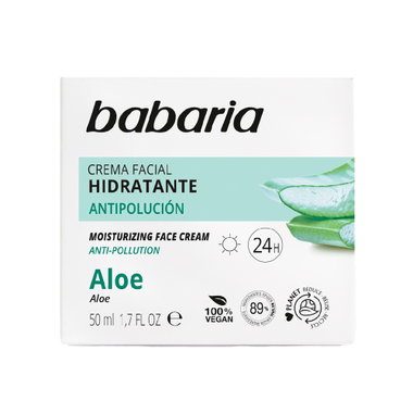 Babaria crema facial aloe vera hidratante. 50 ml