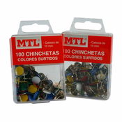 Chinchetas de colores 100u