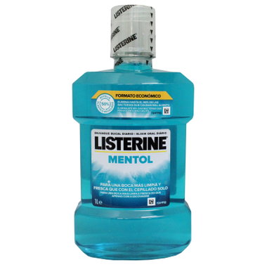 Enjuague bucal mentol LISTERINE, botella 1 litro