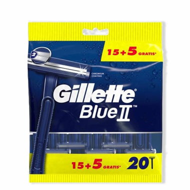 Maquinilla desechable GILLETTE Blue II Fija, pack 15+5 uds 20 u