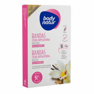 Bandas faciales pieles sensibles BODY NATUR, caja 12 uds