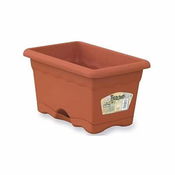 Plastiken jardinera terra amb plat 40x20 terracota 7550