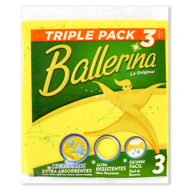 Bayeta BALLERINA, pack 3 uds
