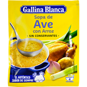 Imagen de Sopa de ave con arroz Gallina Blanca sobre