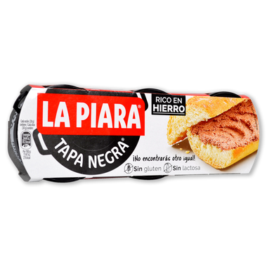 Paté LA PIARA Tapa Negra, pack 3x75 g 225 g