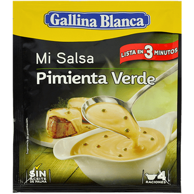 Salsa de pimienta verde GALLINA BLANCA, sobre 50 g
