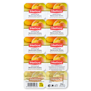 Confitura de melocotón HELIOS, pack 10x25 g 250 g