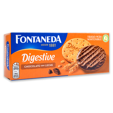 Galleta de chocolate con leche FONTANEDA DIGESTIVE, caja 300 g