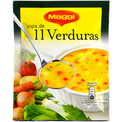 Sopa 11 verduras Maggi sobre