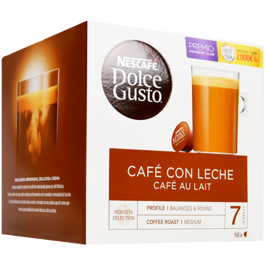 Cápsulas Nescafé Dolce Gusto café con leche 16 u