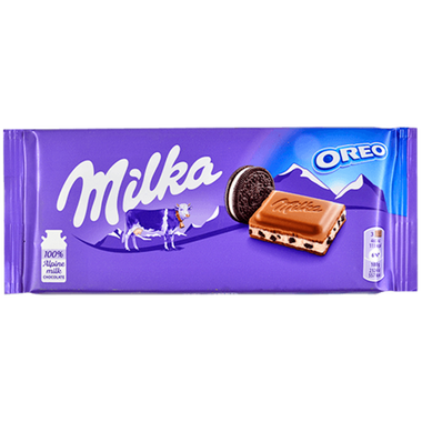 Chocolate con leche-oreo MILKA, tableta 100 g