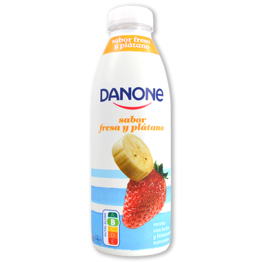 Leche fermentada beber sabor fresa-plátano DANONE, botella 550 g