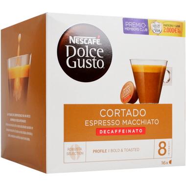Cápsulas Nescafé Dolce Gusto cortado descafeinado 16 ud