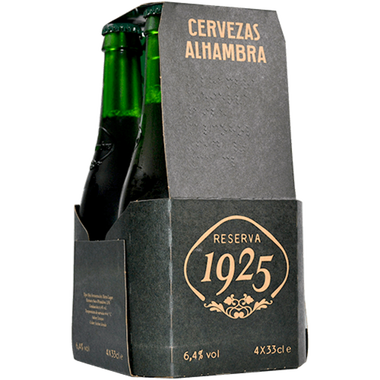 Cerveza Reserva Roja ALHAMBRA, pack botellín 4x33 cl 132 cl