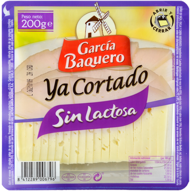 GARCIA BAQUERO Formatge sense lactosa tallat 200 g
