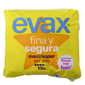 Compresa fina y segura Evax maxi sin alas