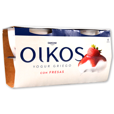 Yogur griego con fresa OIKOS, pack 4x110 g 440 g