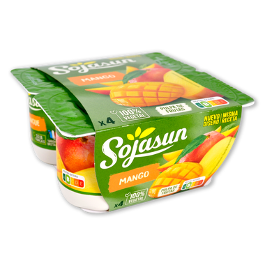 Postre de soja de mango SOJASUN, pack 4x100 g 400 g