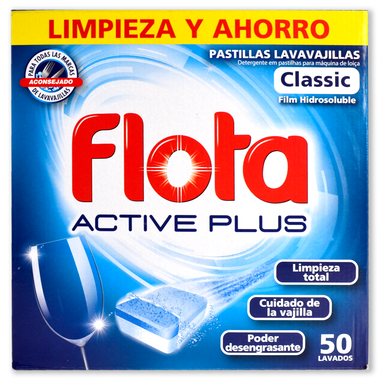 Lavavajillas máquina pastillas active FLOTA, maleta 50 dosis 50 u