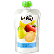 Yogur líquido Pouches Be Plus frutas con galleta