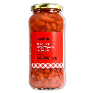 Alubia pinta cocida en frasco de cristal 400 g