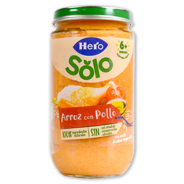 Tarrito arroz con pollo Hero Solo 235 g