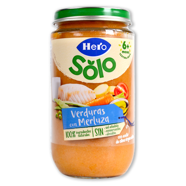 Tarrito verduras con merluza Hero Solo 235 g