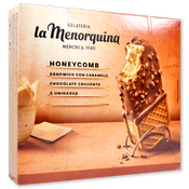 Helado sandwich la Menorquina honeycomb paq. de 3 u.