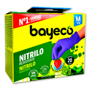Imagen de Guantes nitrilo talla M Bayeco resistente