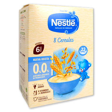 Papilla 8 cereales fruta 0% 0% NESTLÉ, caja 330 g