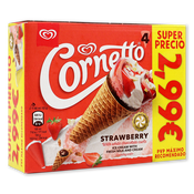 Helado Cono Cornetto Fresa paq. de 4 u.