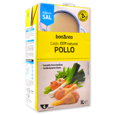 Caldo natural de pollo bajo en sal 1 l