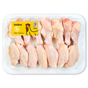 Alas partidas de pollo blanco