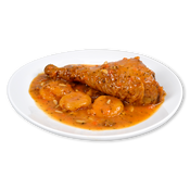 Muslo de pavo con salsa de naranja y romero