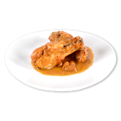 Alerones de pavo con salsa de manzana y almendras