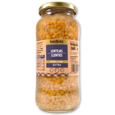 Lenteja cocida en frasco de cristal 400 g