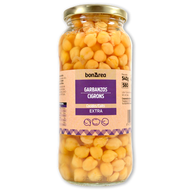 Garbanzo cocido en frasco de cristal 400 g