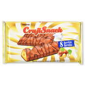 Barrita crujiente rellena de crema de avellana crujisnack paq.8 u.