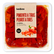 Pimiento a tiras a la brasa de leña natural