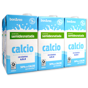 Leche semidesnatada Calcio paq. de 6 brics