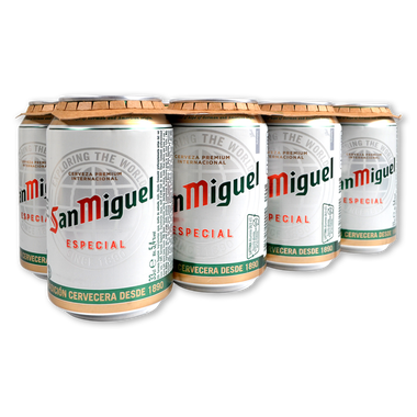 Cerveza especial San Miguel paq. de 8 u. de 33 cl 264 cl
