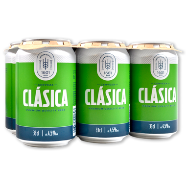 Cerveza 1601 paq. de 6 u. de 33 cl 198 cl