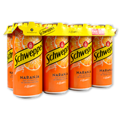 Schweppes naranja sleek paq. de 8 latas